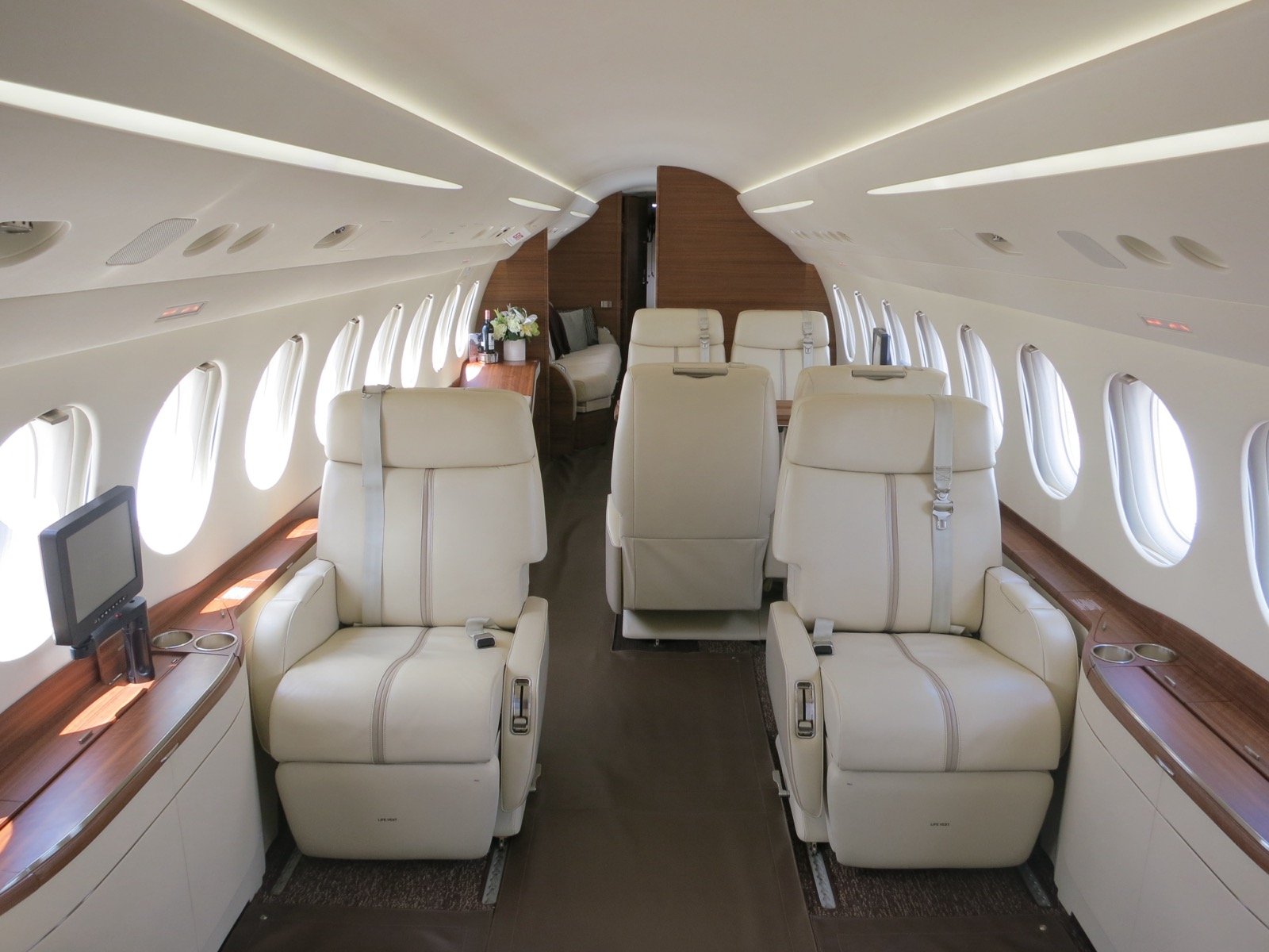 Private jet interior luxury cabin